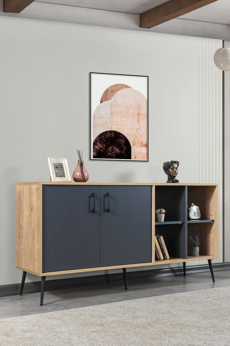Hanah Home Şile 4609 Consola en Roble Zafiro y Antracita Hanah Home Şile 4609 Consola en Roble Zafiro y Antracita